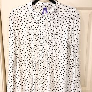 Seraphine Maternity polka dot pleated blouse